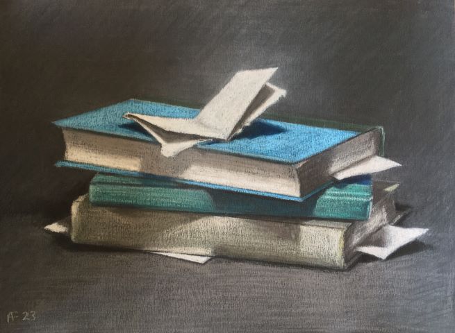 Books and Paper: Pandemic Drawing #51